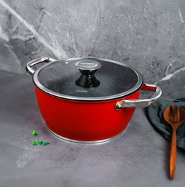 Hermia Olla de Aluminio 20 x 10 cm Rojo y Negro